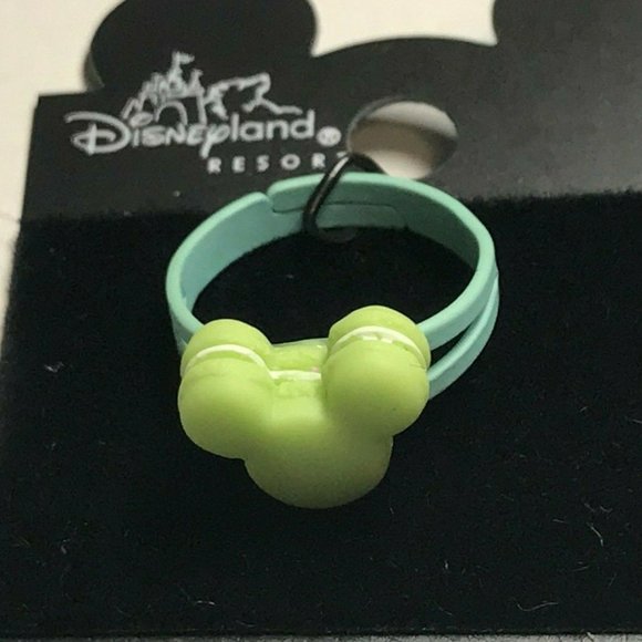 Disney Mickey Mouse Ears Ring Size 5 6 7 Macaroon Snacks Green Aqua - Picture 3 of 11